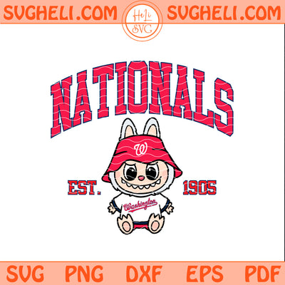 Washington Nationals Labubu Baseball Svg Labubu MLB Svg Png Dxf Eps Pdf Files