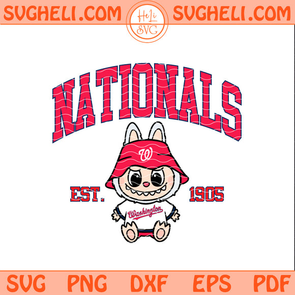 Washington Nationals Labubu Baseball Svg Labubu MLB Svg Png Dxf Eps Pdf Files
