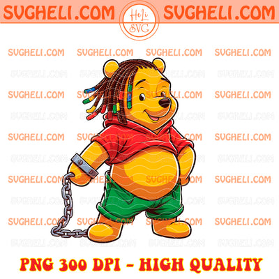 Winnie The Pooh Black African American Png Juneteenth Png