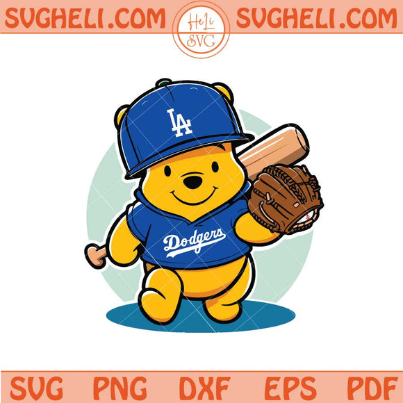 Winnie The Pooh LA Dodgers Svg Pooh Dodgers Baseball Svg Png Dxf Eps Files