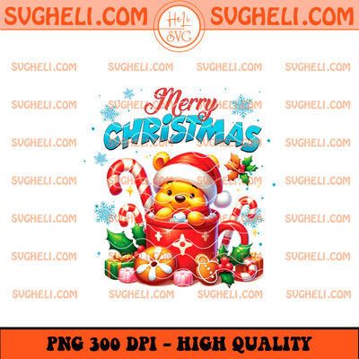 Winnie the Pooh Merry Christmas Coffee Png