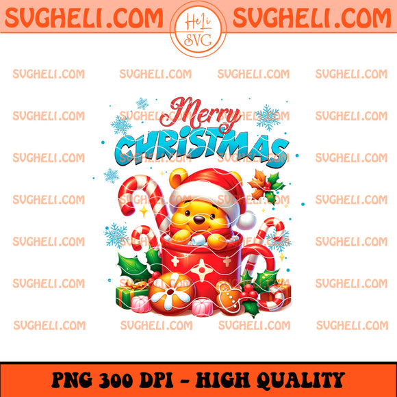 Winnie the Pooh Merry Christmas Coffee Png