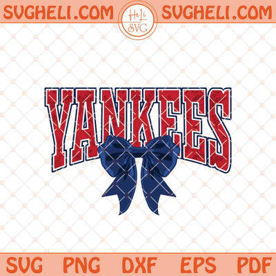 Yankees Baseball Floral Toile Water Color Coquette Bow Svg Png Dxf Eps Files
