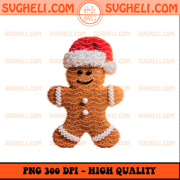 Yarn Crochet Gingerbread Man Png Retro Christmas Cookie Png