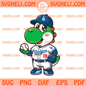 Yoshi 18 LA Dodgers Svg, Yoshi Dodgers Fan Baseball Svg