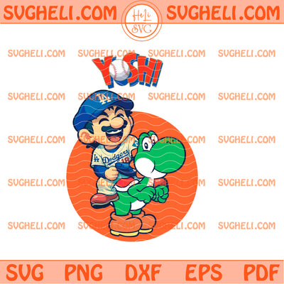 Yoshi And Super Mario LA Dodgers Svg Yoshi Dodgers Svg