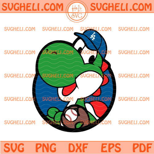 Yoshi LA Dodgers Baseball Svg Super Mario Los Angeles Svg