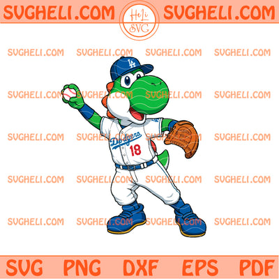Yoshi Los Angeles Dodgers Baseball Svg Yoshi Dodgers Svg