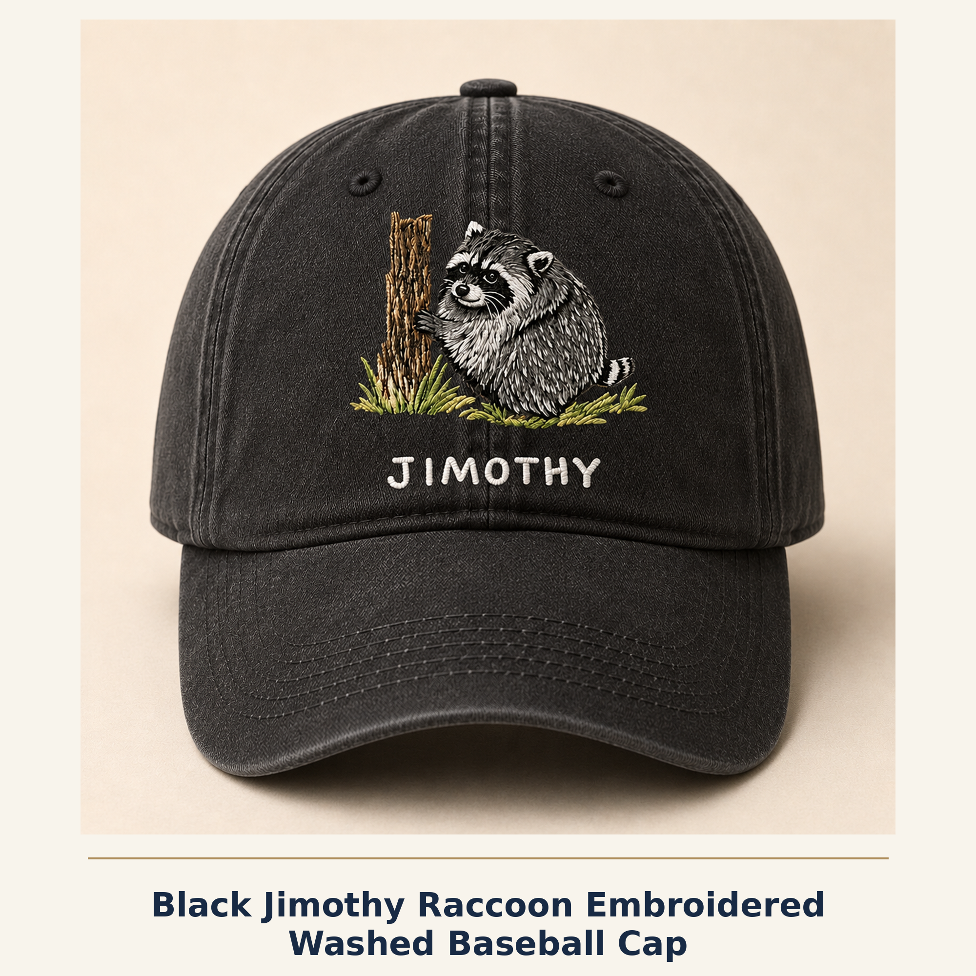 Viral Seattle Jimothy Raccoon Embroidered Baseball Cap