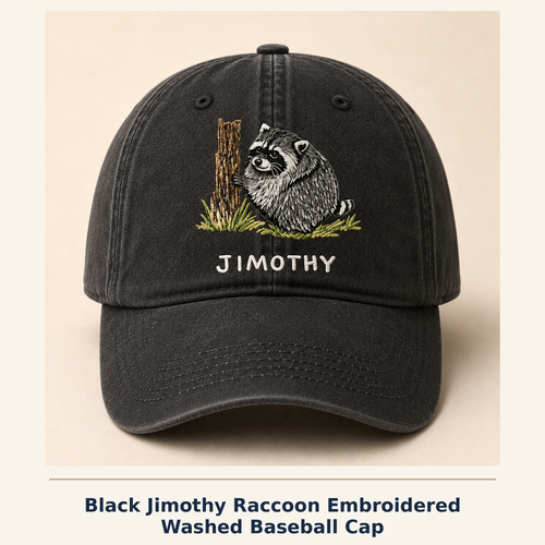 Viral Seattle Jimothy Raccoon Embroidered Baseball Cap