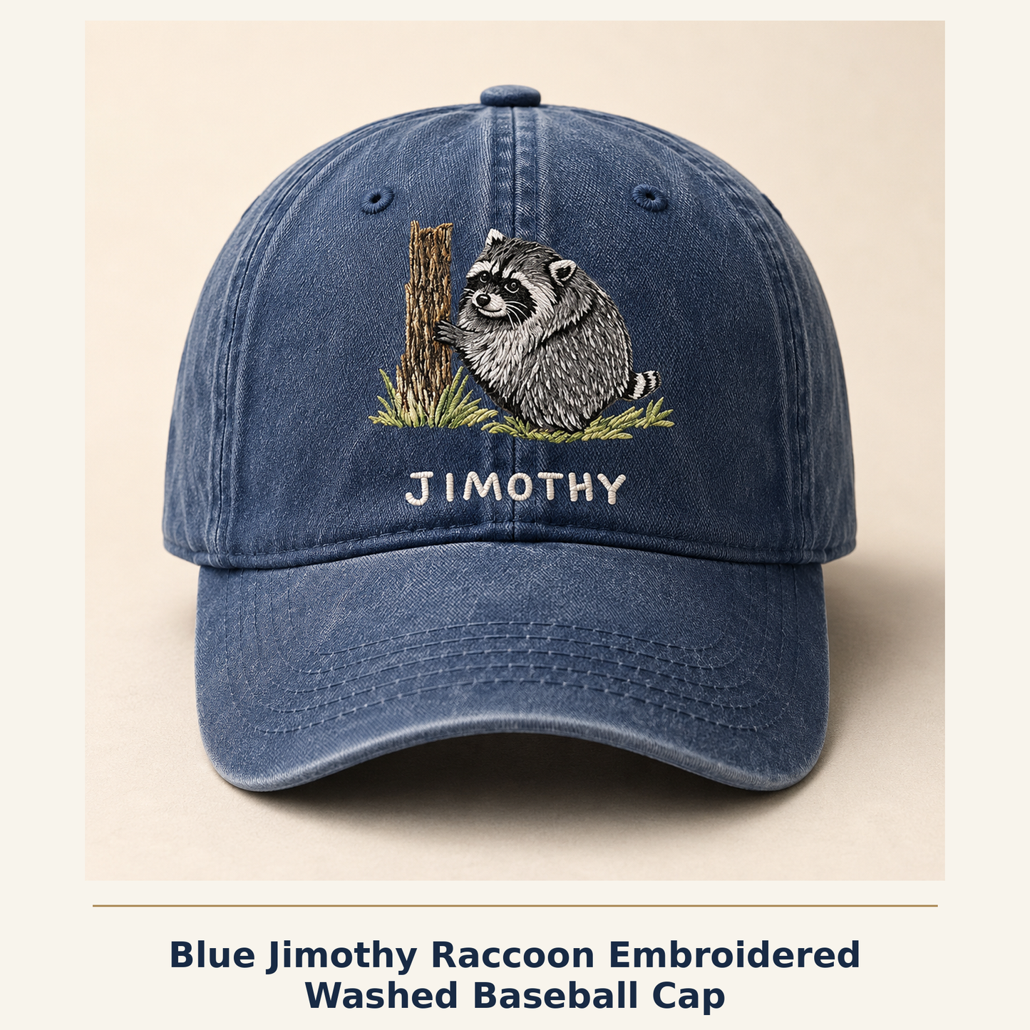 Viral Seattle Jimothy Raccoon Embroidered Baseball Cap