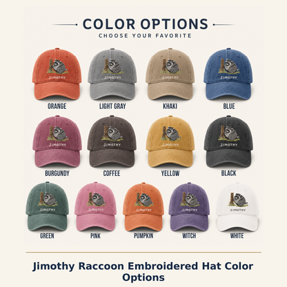 Viral Seattle Jimothy Raccoon Embroidered Baseball Cap
