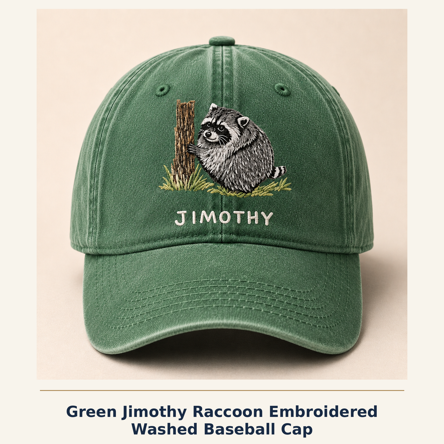 Viral Seattle Jimothy Raccoon Embroidered Baseball Cap