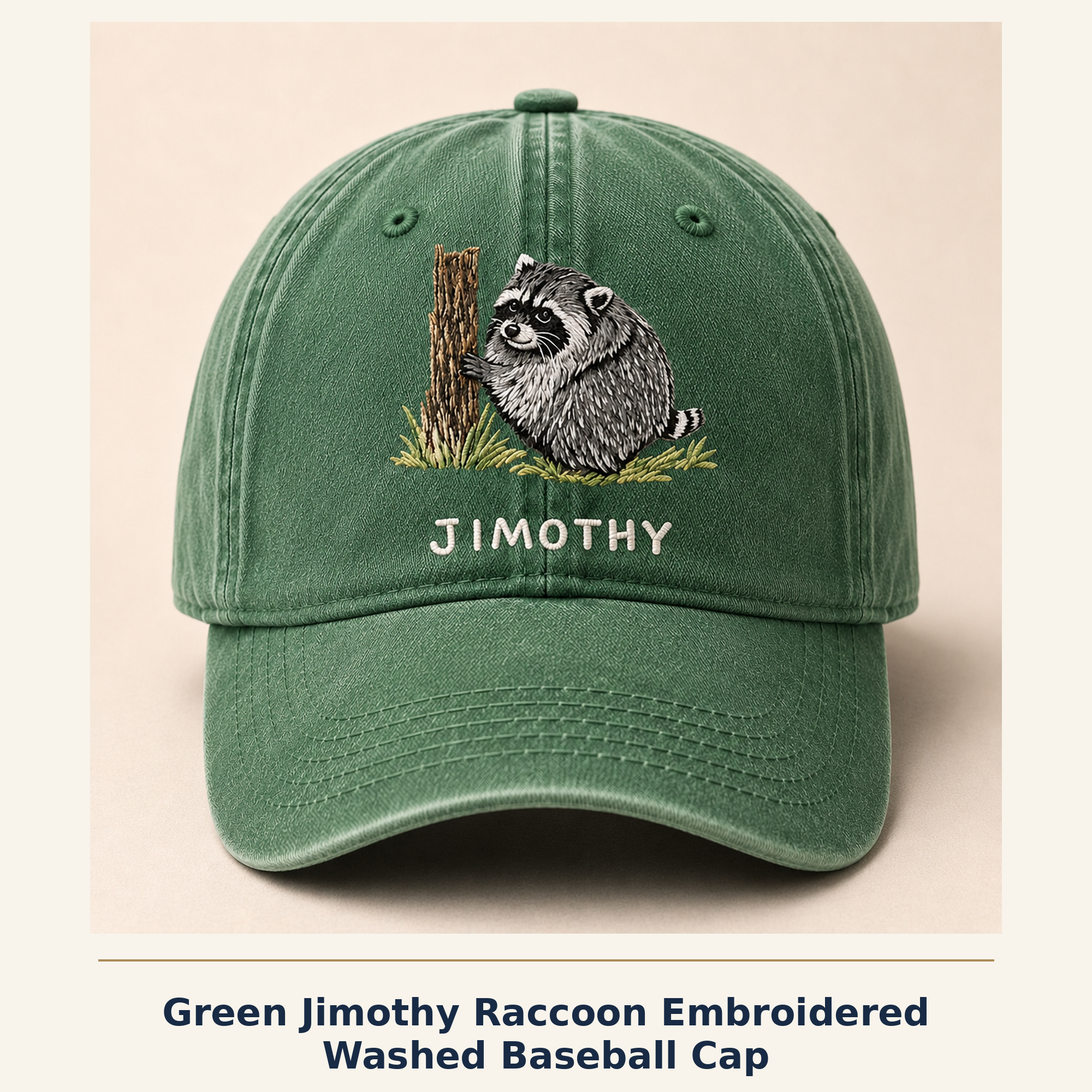 Viral Seattle Jimothy Raccoon Embroidered Baseball Cap