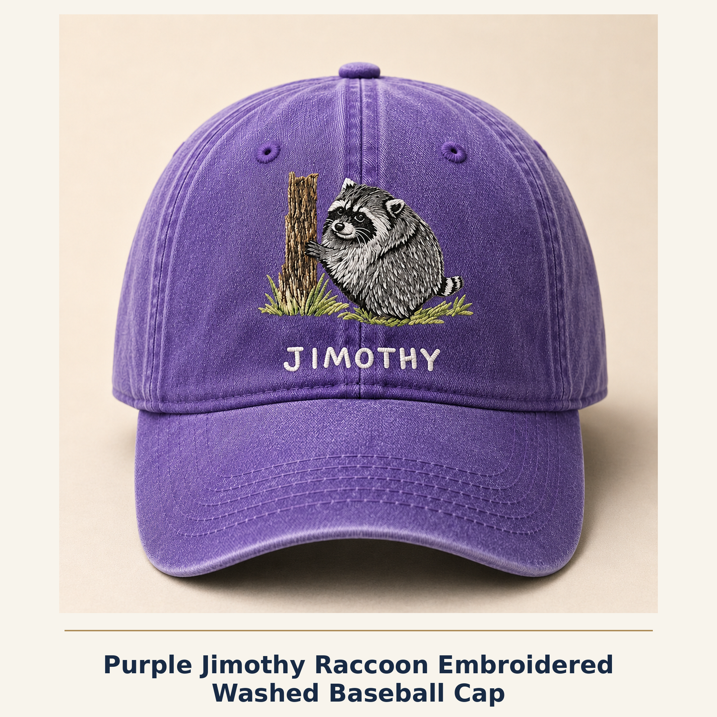 Viral Seattle Jimothy Raccoon Embroidered Baseball Cap