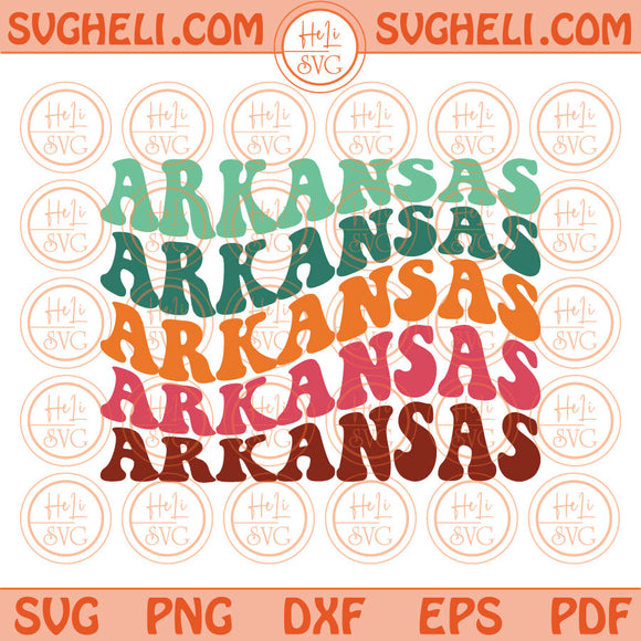 Arkansas State Svg Love Arkansas Png Wavy Stacked Arkansas Svg Png Dxf Pdf Eps Files