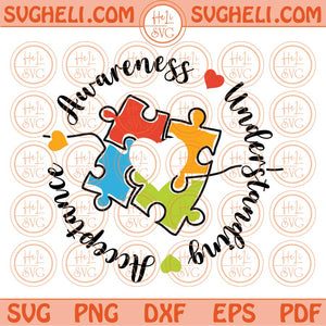 Autism Awareness Understanding Acceptance Svg Autism Awareness Svg Png Dxf Eps Files