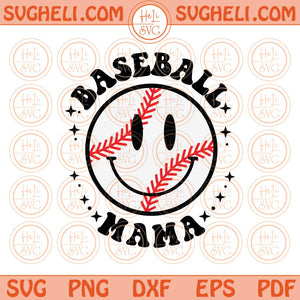 Baseball Mama Svg Smiley Face Baseball Mama Svg Baseball Vibes Svg Png Dxf Eps Files