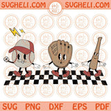 Baseball Retro Characters Svg Groovy Baseball Cartoon Png Sublimation Dxf Eps Files Dxf Eps Files