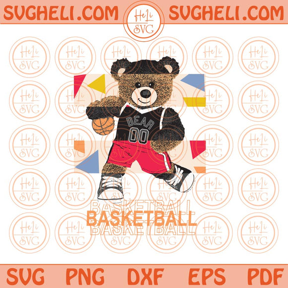 Basketball Bear Png Cool Bear Basketball Svg Png Sublimation Pdf Eps Files