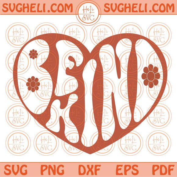 Be kind Svg Boho Heart Hippie Svg Inspirational Svg Kindness Svg Png Design Dxf Eps Files