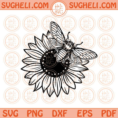 Bee and Sunflower Svg Bee Svg Sunflower Svg Honey bee Svg Honey Svg Png Dxf Eps Files