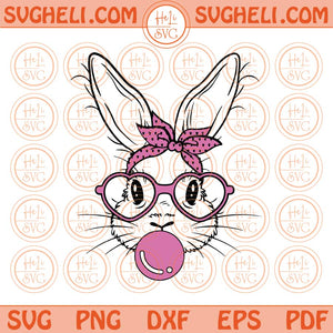 Bunny Rabbit Bandana Glasses Bubblegum Svg Bunny Heart Glasses Svg Png Dxf Eps Files