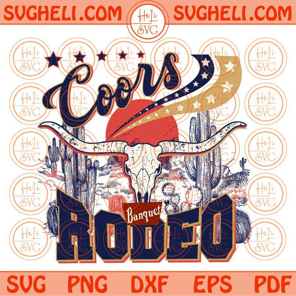 Coors Rodeo Svg Retro Cow Skull Coors Banquet Rodeo Svg Western Svg Png Dxf Eps Files