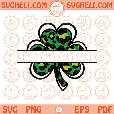 Custom St Patricks Day Svg Leopard Custom Name Frame Clover Png Dxf Svg Pdf Eps Files