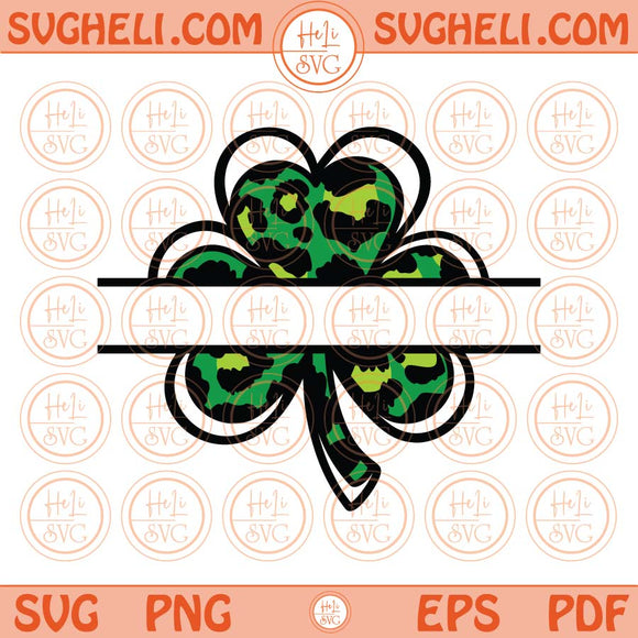 Custom St Patricks Day Svg Leopard Custom Name Frame Clover Png Dxf Svg Pdf Eps Files