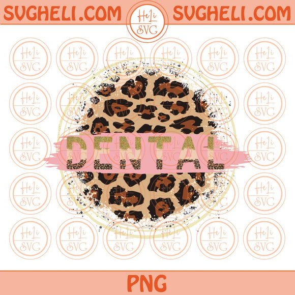 Dental Png Sublimation Retro Leopard Dental Hygienist Png File