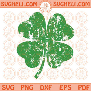 Distressed Clover Svg St Patricks Day Clover Distressed Shamrock Svg Png Dxf Eps Files