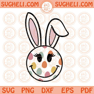 Distressed Retro Smiley Face Svg Retro Smile Easter Bunny Svg Png Dxf Eps Files