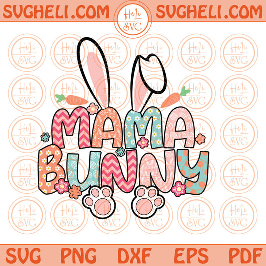 Easter Svg Retro Mama Bunny Png Groovy Easter Bunny Mama Png Sublimation Design Files