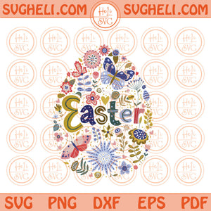 Floral Easter Png Wild Flowers Easter Egg Ornament Png Sublimation Design Files