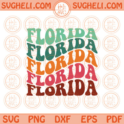 Florida State Svg Love Florida Png Wavy Stacked Florida Svg Dxf Pdf Eps Files
