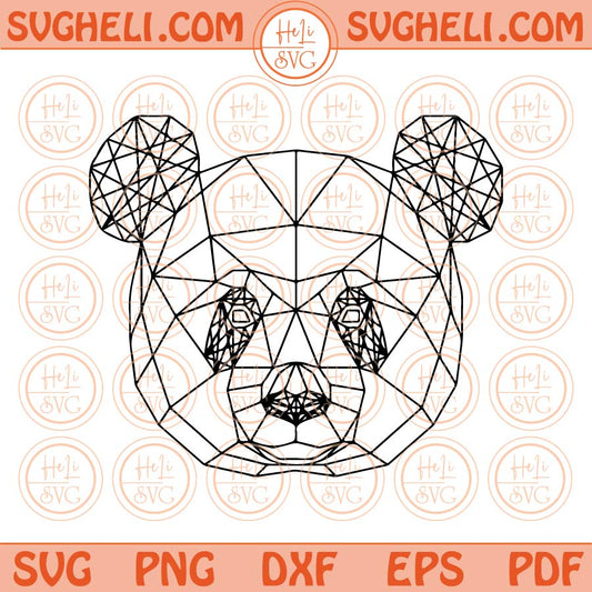Geometric Panda Svg Panda Head Drawing Svg Panda Lover Svg Png Dxf Eps Files