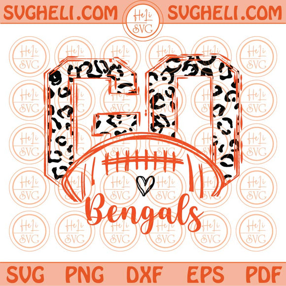 Go Bengals Svg Go Leopard Bengals Football Svg Go Football Bengals Svg Png Dxf Eps Files