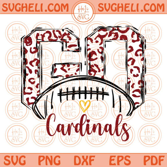 Go Cardinals Svg Go Leopard Cardinals Football Svg Go Football Svg Png Dxf Eps Files
