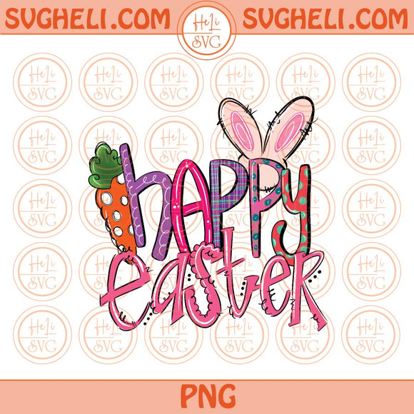 Happy Easter Png Sublimation Retro Happy Easter Bunny Carrot Png File