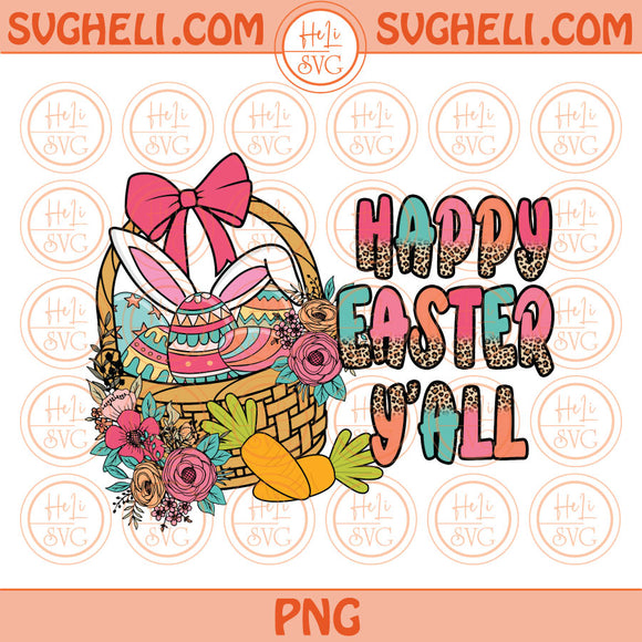 Happy Easter Y'all Png Sublimation Bunny Leopard Easter Egg Png File