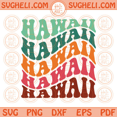 Hawaii State Svg Love Hawaii Png Wavy Stacked Hawaii Svg Png Dxf Eps Files