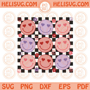 Heart Smiley Face Png Sublimation Lovely Face Retro Valentine Svg Png Pdf Eps Files