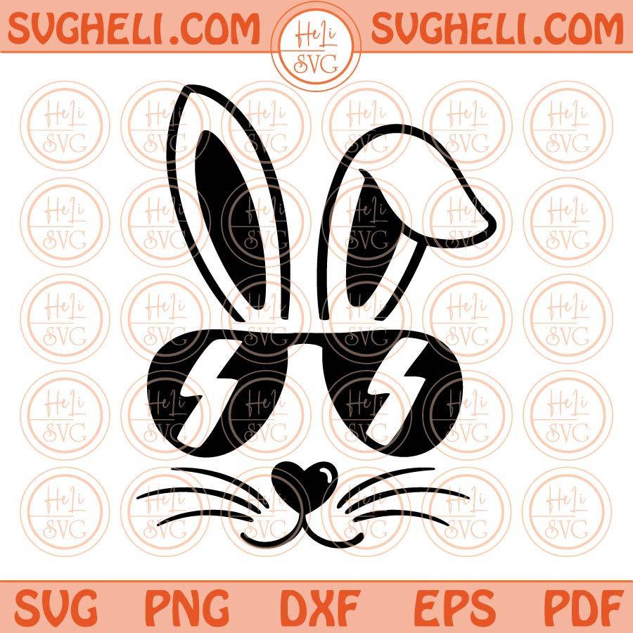 Hip Hop Svg Cool Bunny Svg Easter bunny Svg Sunglasses Bunny Svg Png Dxf Eps Files