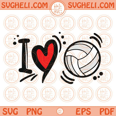 I Love Volleyball Svg Retro Volleyball Lover Volleyball Player Svg Png Dxf Pdf Eps Files