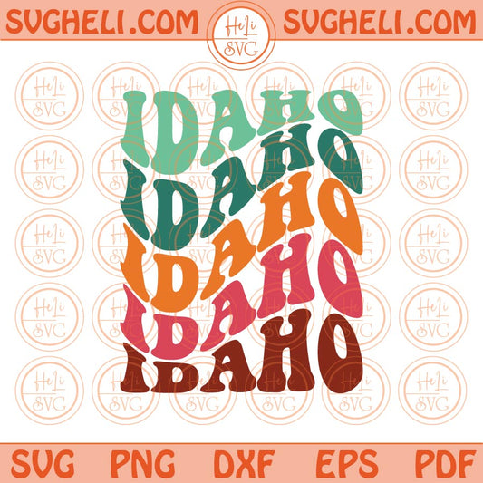 Idaho State Svg Love Idaho Png Wavy Stacked Idaho Svg Png Dxf Eps Files
