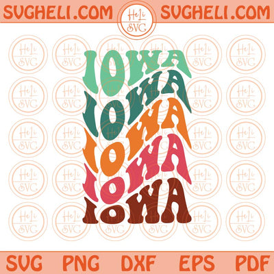 Iowa State Svg Love Iowa Png Wavy Stacked Iowa Svg Png Dxf Eps Files