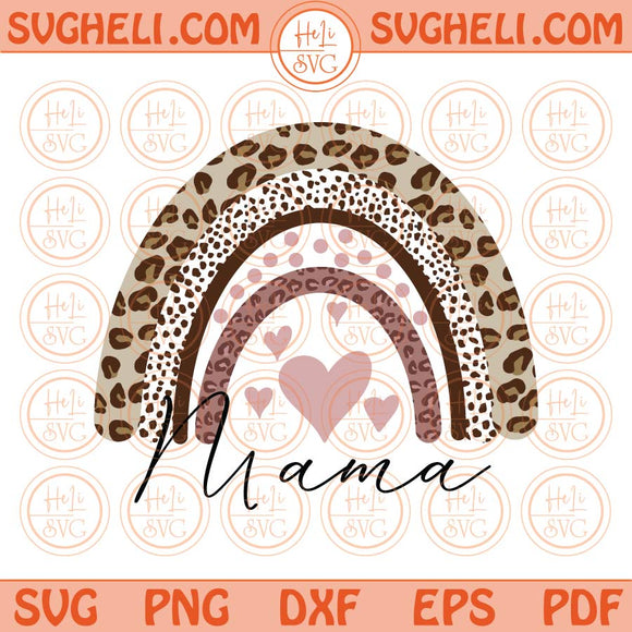 Leopard Rainbow Mama Png Sublimation Cheetah Mama Rainbow Png Dxf Eps Files