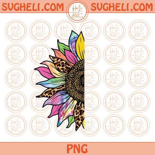 Leopard Sunflower Png Sublimation Gliter Colorful Turquoise Sunflower Png Files