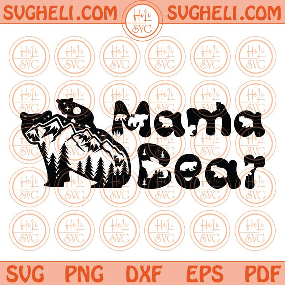 Mama Bear Svg Mom and Baby Bear Svg Baby Bear Mama Bear Svg Png Dxf Eps Files